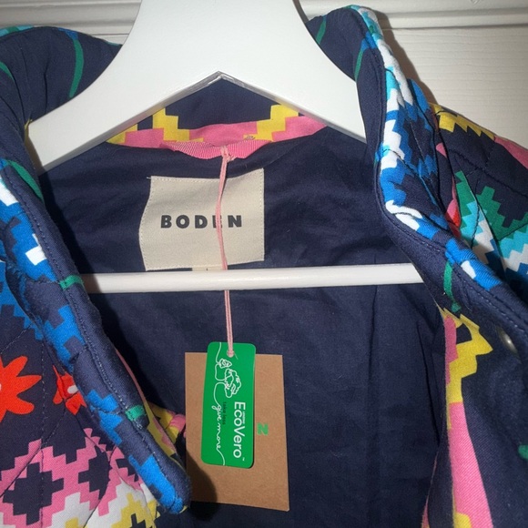 Boden Navy Multicolor Quilted Floral Puffer Jacket - Picture 5 of 5